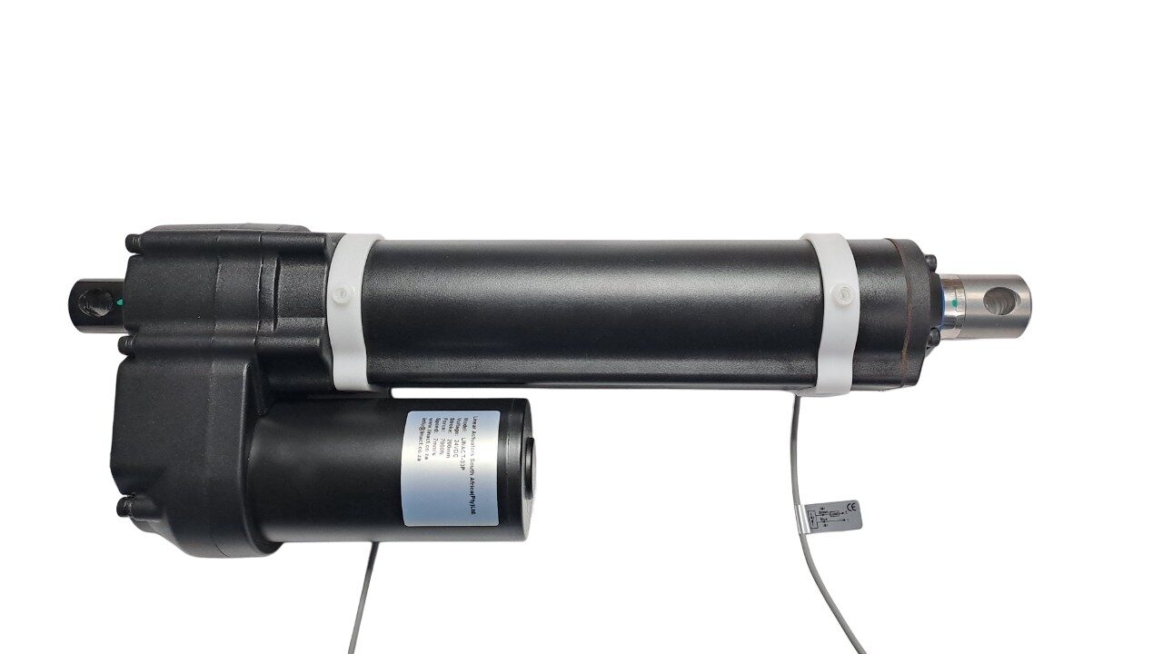 Magnetic reed switches installed on the rotating inner rod of a LINACT-33P actuator for precise limit feedback.