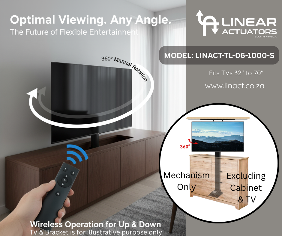 360 Degree Swivel TV Lift Mechanism Model LINACT-TL-06-1000-S